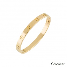 Cartier Yellow Gold Plain Love Bracelet Size 16 B6035516
